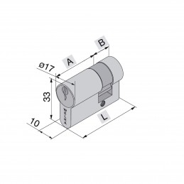 MEZZO CILINDRO 22X5=37 OTT.NIK