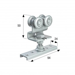 CARRELLO 4 RUOTE ACC/NYLON D24